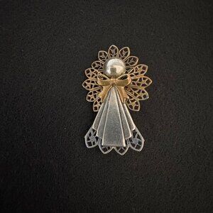 Vintage Kat Creations Silver Spoon Angel w/Gold Filigree